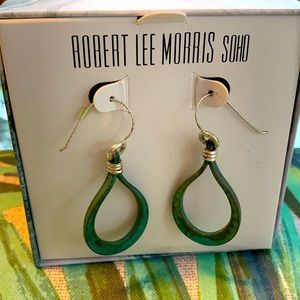 Robert Lee Morris Soho Collection Silver Patina Earrings VVEUC